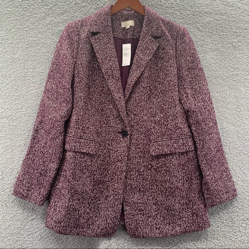 Loft Purple Tweed Blazer